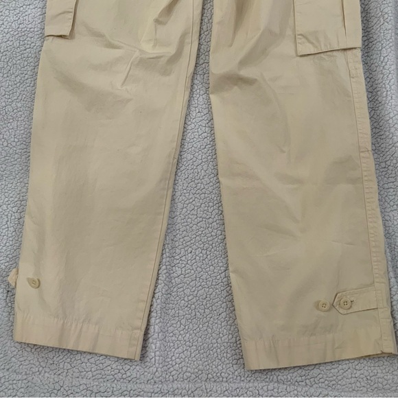 Lauren Ralph Lauren Women's 8 Cargo Pants Cream 100% Cotton Adjustable Wide Leg - Picture 11 of 14